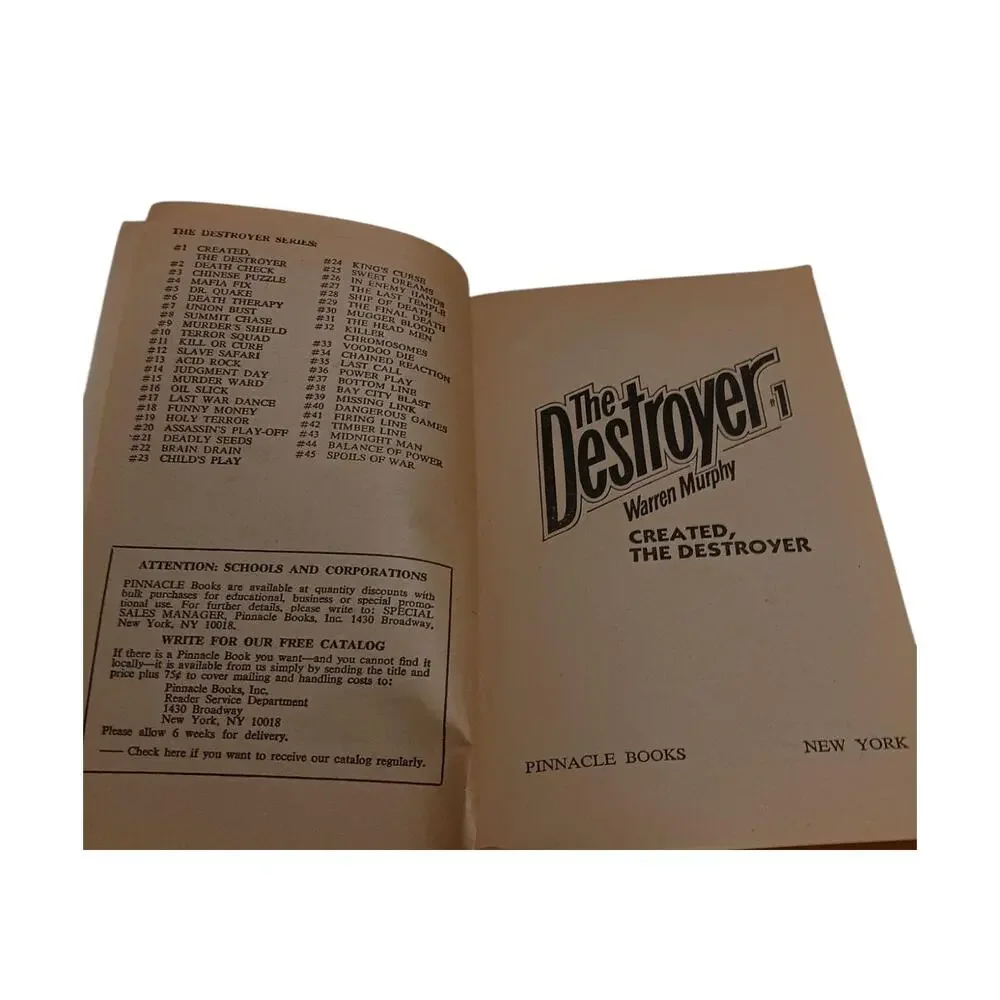 The Destroyer #1 by Warren Murphy 1980 Vintage Paperback‎ 13th Printing